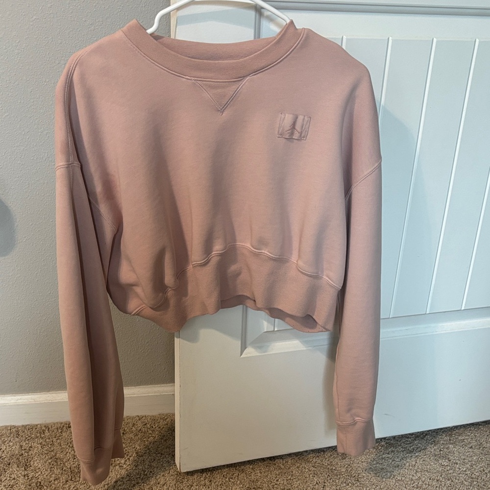 Blush Pink Cropped Sweatshirt